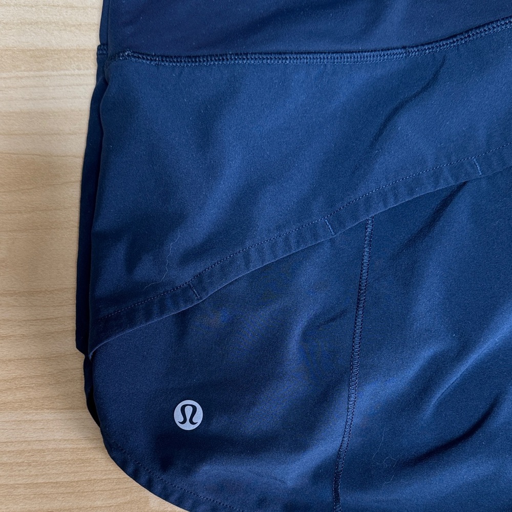 EUC Lululemon Navy Speed Up High-Rise Lined Short 2.5" - Picture 4 of 8